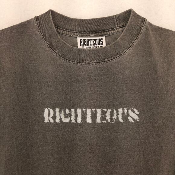 Righteous Trust Jesus Short Sleeve Graphic Crew Neck T Shirt Mens Size S Gray - Picture 1 of 9